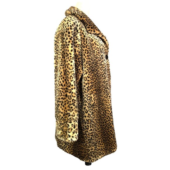 VTG Plush Faux Fur Cheetah Leopard Swing Coat Charles Klein Size Made In USA Med - Picture 4 of 13
